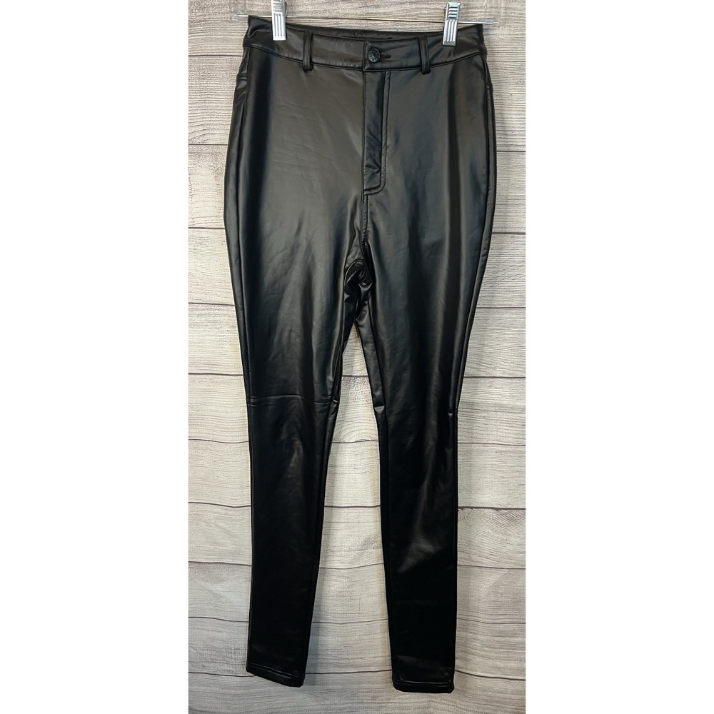 Akira High Waste Faux Leather‎ Black Skinny Pants Size 5/27 Women's